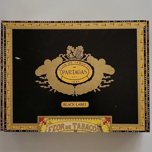 Partagas Black Label Wooden Cigar Box Empty Craft Box - Picture 1 of 6